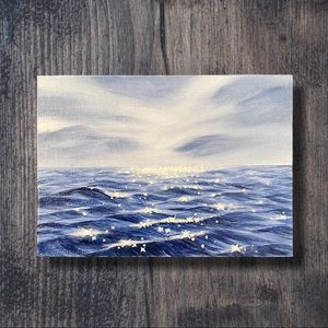 Original Art - glittering ocean waves painting